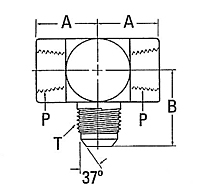 202901 Female Pipe to Male JIC Tee